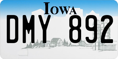 IA license plate DMY892