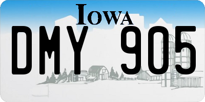 IA license plate DMY905