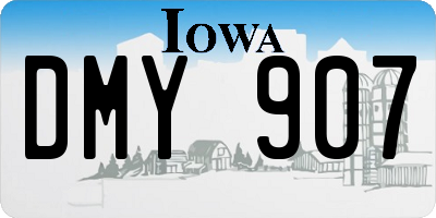 IA license plate DMY907