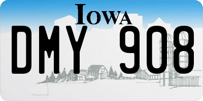 IA license plate DMY908
