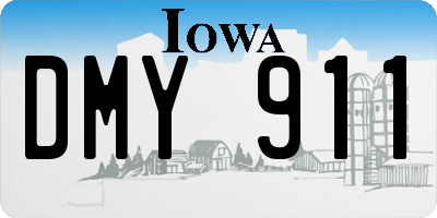 IA license plate DMY911