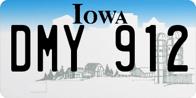 IA license plate DMY912