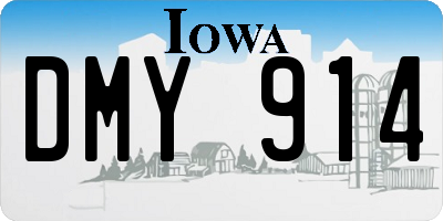 IA license plate DMY914