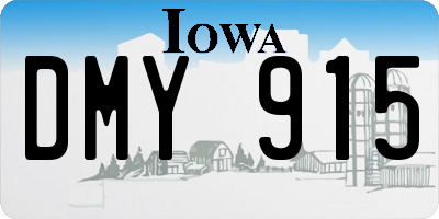 IA license plate DMY915