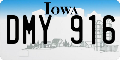 IA license plate DMY916