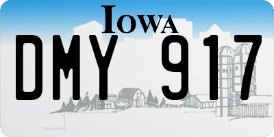 IA license plate DMY917