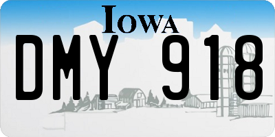 IA license plate DMY918