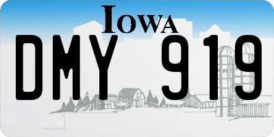 IA license plate DMY919