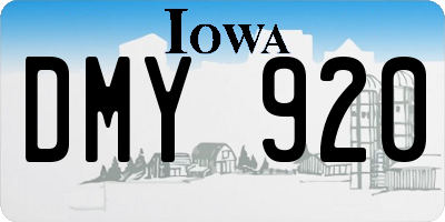 IA license plate DMY920