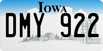 IA license plate DMY922