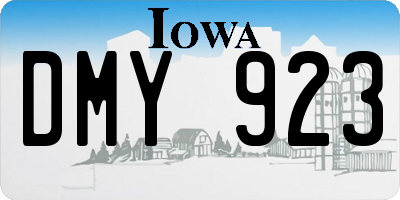 IA license plate DMY923