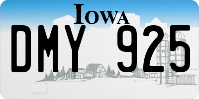 IA license plate DMY925