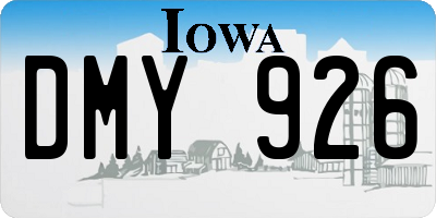 IA license plate DMY926