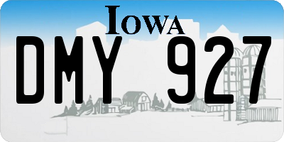 IA license plate DMY927