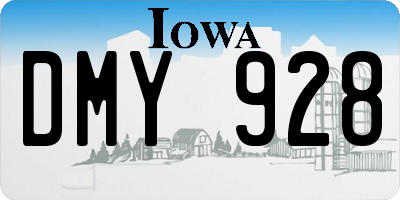 IA license plate DMY928