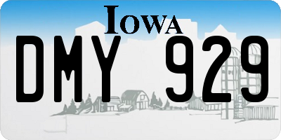 IA license plate DMY929