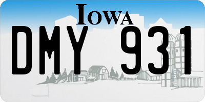 IA license plate DMY931