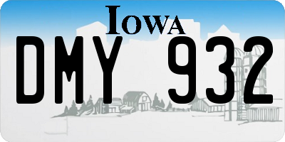 IA license plate DMY932