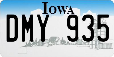 IA license plate DMY935