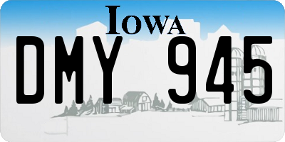 IA license plate DMY945
