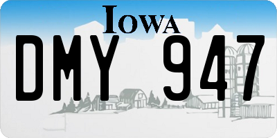 IA license plate DMY947