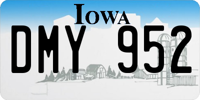 IA license plate DMY952