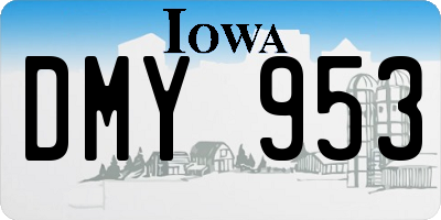 IA license plate DMY953