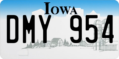 IA license plate DMY954