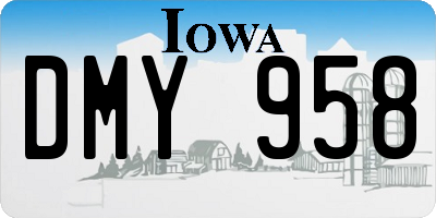 IA license plate DMY958