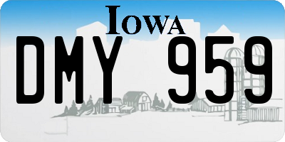 IA license plate DMY959