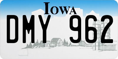 IA license plate DMY962