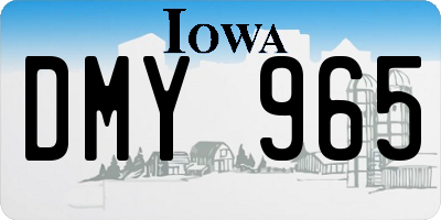 IA license plate DMY965