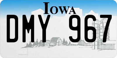 IA license plate DMY967