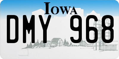 IA license plate DMY968