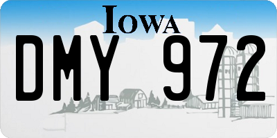 IA license plate DMY972