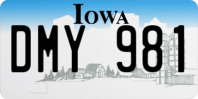 IA license plate DMY981