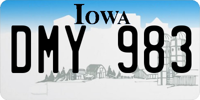 IA license plate DMY983