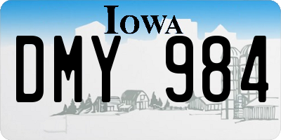 IA license plate DMY984