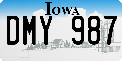 IA license plate DMY987