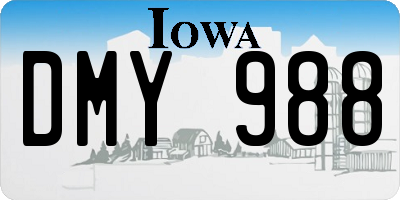 IA license plate DMY988