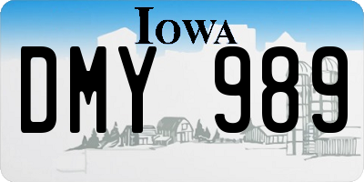 IA license plate DMY989