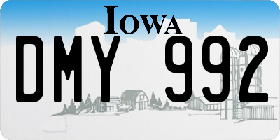 IA license plate DMY992