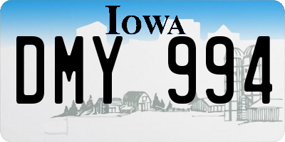 IA license plate DMY994