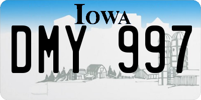 IA license plate DMY997