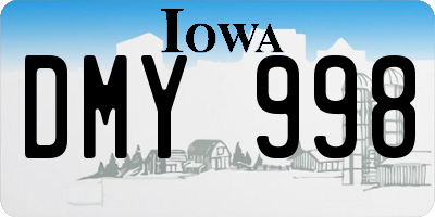 IA license plate DMY998