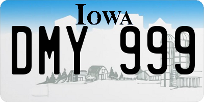 IA license plate DMY999