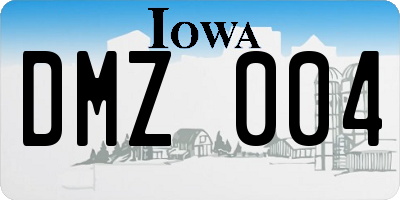 IA license plate DMZ004