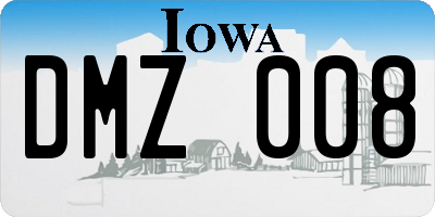 IA license plate DMZ008
