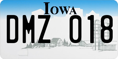 IA license plate DMZ018