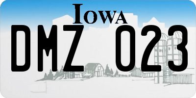 IA license plate DMZ023